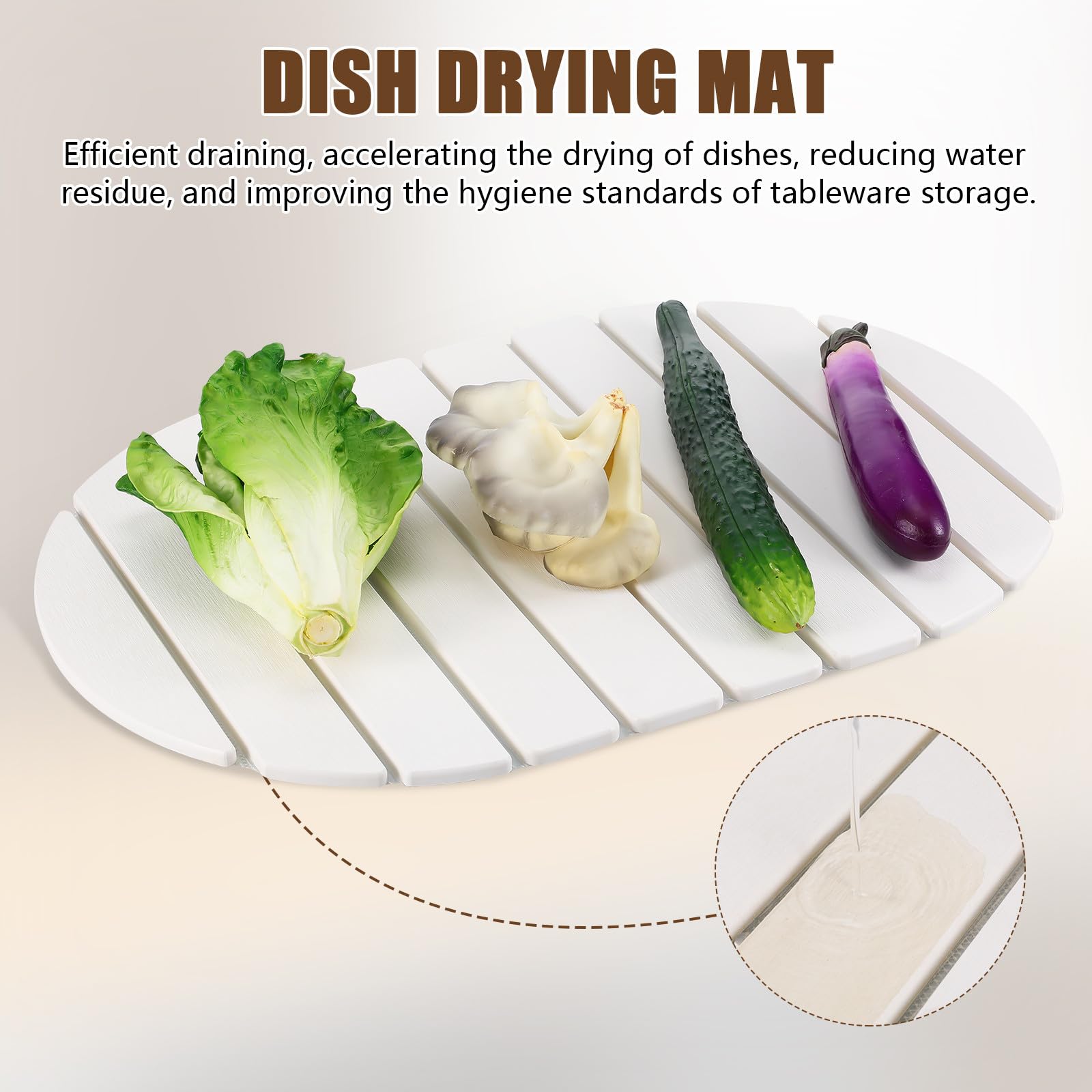 SOLUSTRE Tapis Égouttoir à Vaisselle Pliable et Résistant en Diatomite Tapis Drainant Blanc au Design Moderne et Élégant pour Petites Cuisines