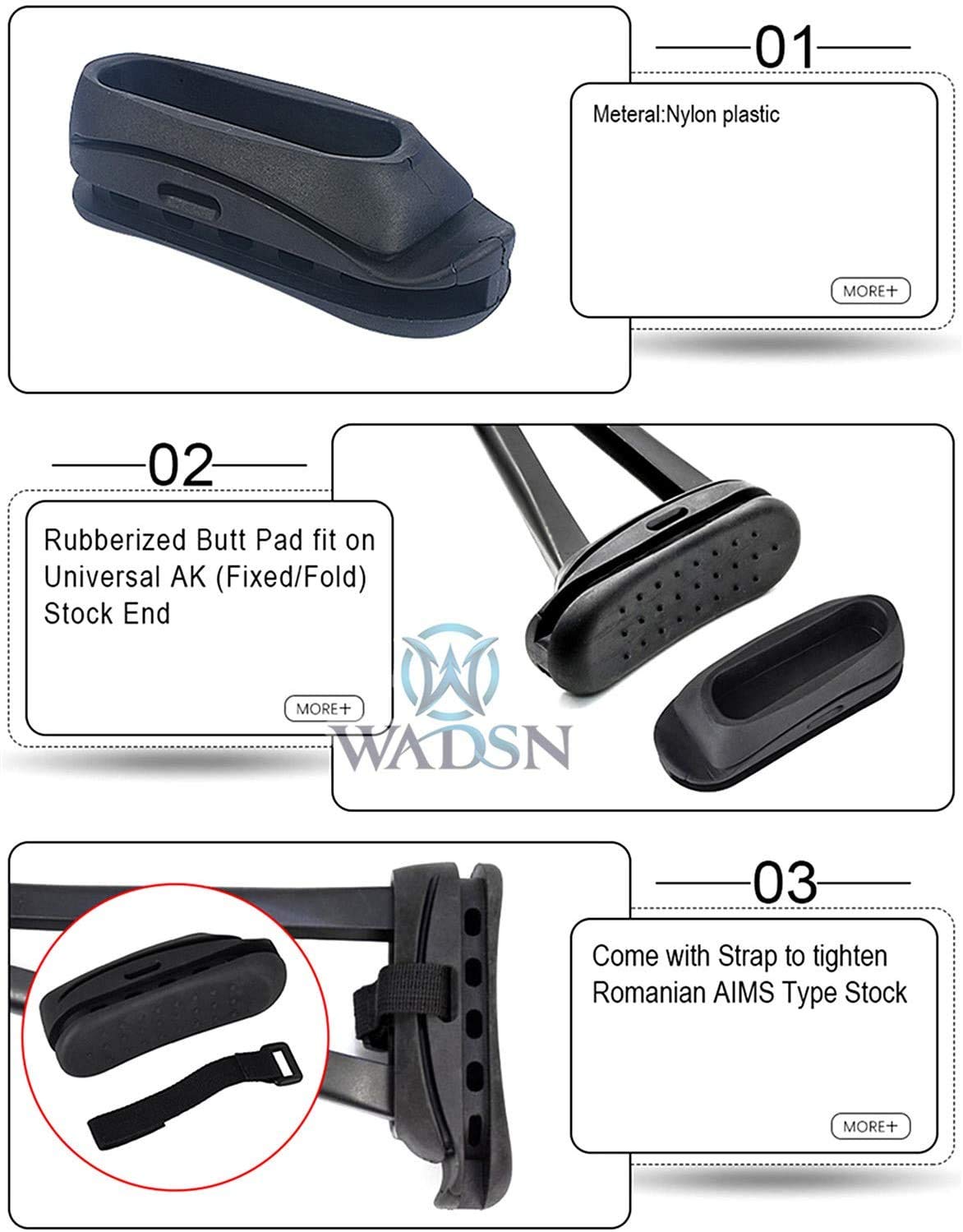 Tattico Antiurto in Gomma Pad 74U SVD Recoil Butt Magazzin-o Pad Accessori (Nero)