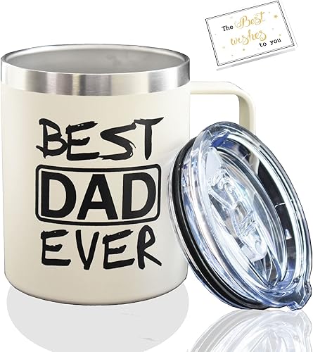 Regalos para el Día del Padre, taza de café de acero inoxidable con tapa, regalos para papá o papá, taza divertida para papá, taza de viaje para el