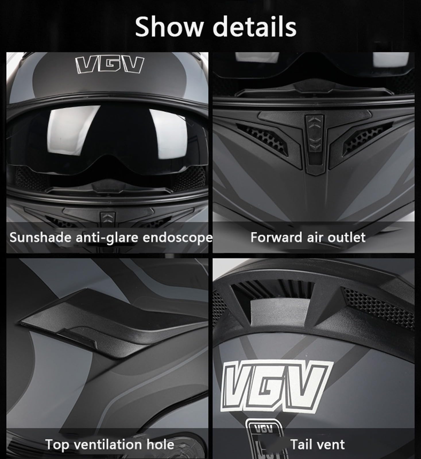 Casco Moto Flip Up,Casco Moto Modulare Four Seasons con Doppia Visiera Solare,Approvato DOT/ECE Casco Moto Integrale Leggero Scooter Ciclomotori Chopper Casco per Uomo Donna C,L=59-60cm