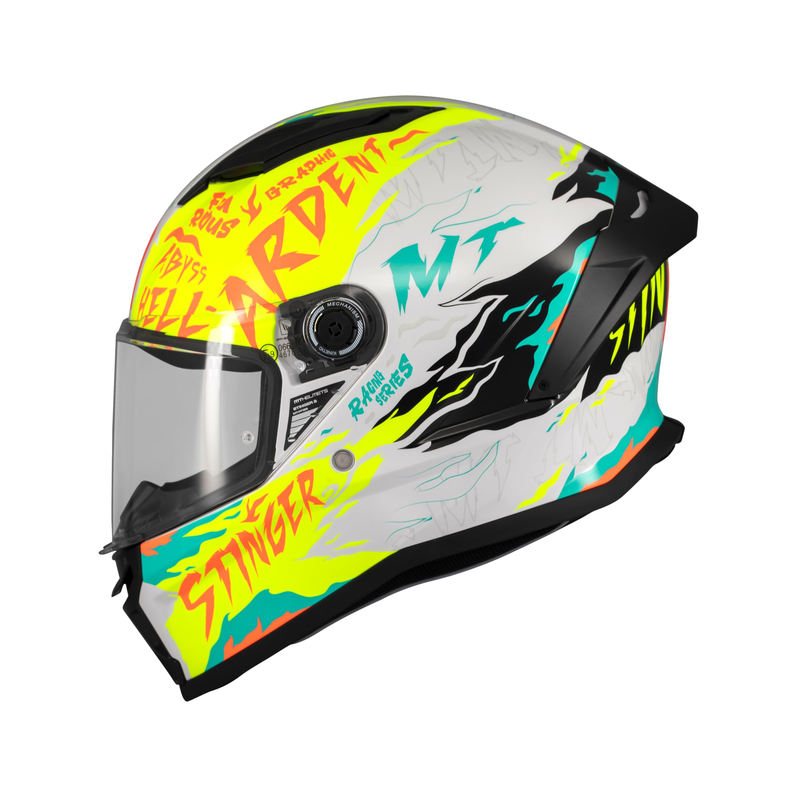 MT HELMETS Stinger 2 – Casco Moto Integral Deportivo con Pantalla Antivaho Compatible con Pinlock, Visor Solar Full Vision, Interior Lavable y Calota HIRP | Homologado ECE 22.06 & DOT