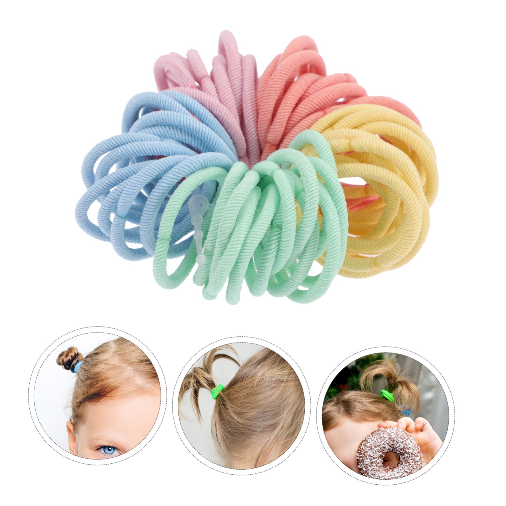 FOMIYES 480piezas De Pelo Sin Costura Para Coleteros De Accesorios De Cabello Elásticos Para Bebés y Pequeñas