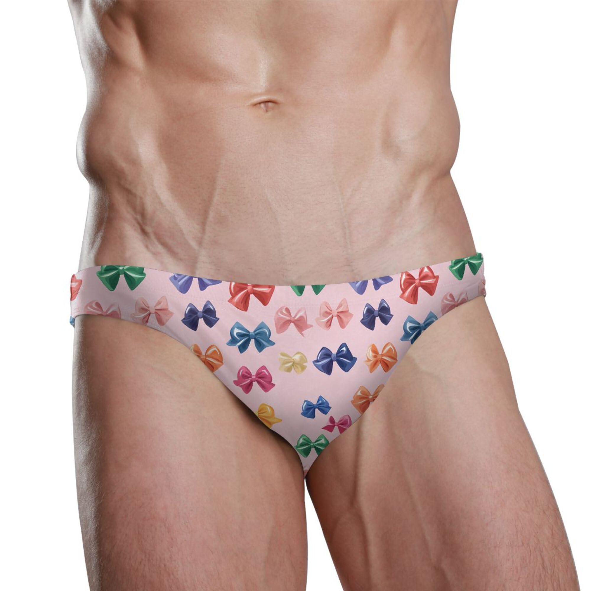 Colorful Bows Swim Briefs for Men Swimsuit Bikini Swimwear XXXL B0404902