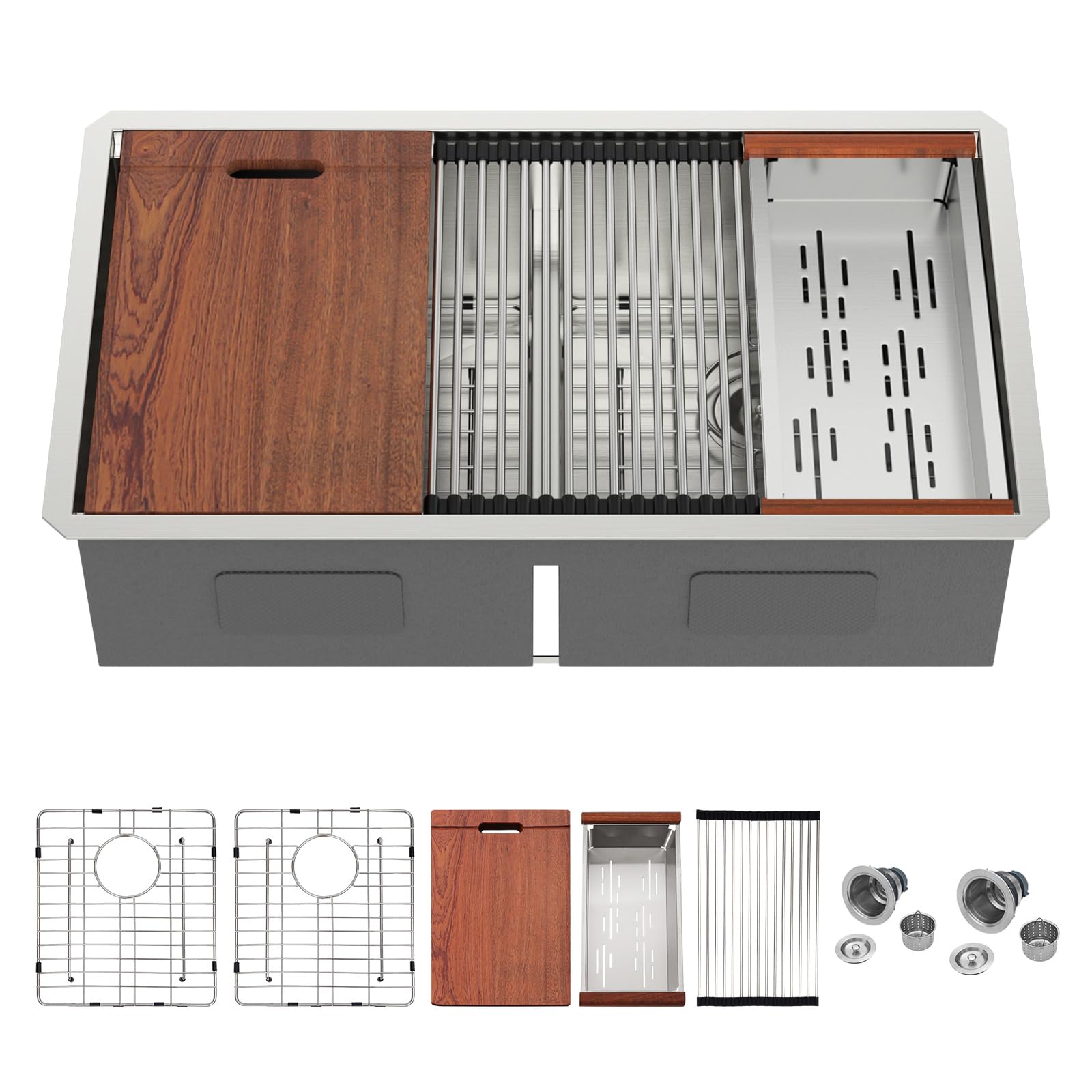 USX33A2 50/50 undermount double bowl