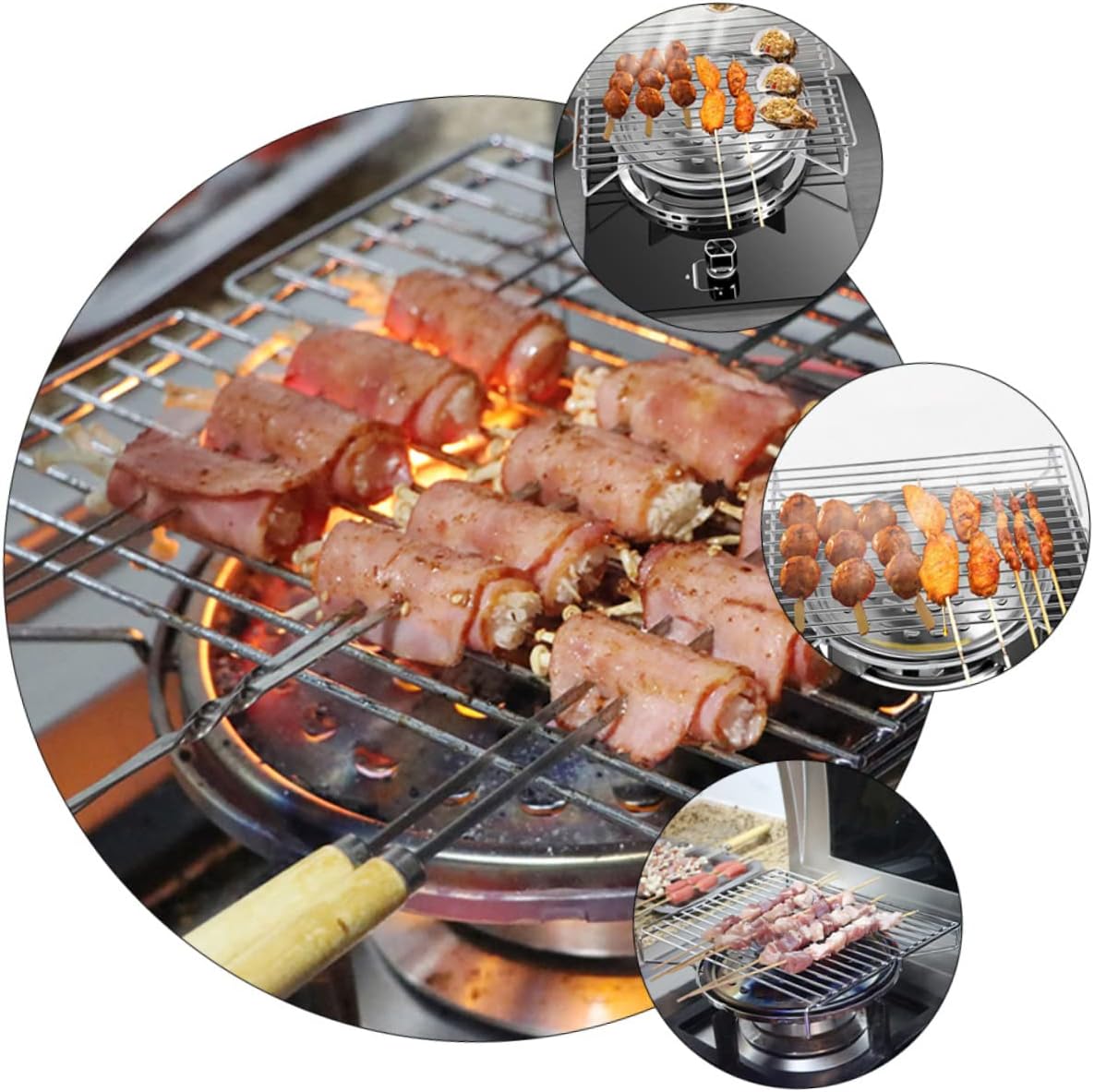 YARNOW 1pc Portable Stainless Steel Barbecue Grill Rack Outdoor Cooking Tool for Camping Picnics for Garden Bbqs Lightweight and Easy to Clean