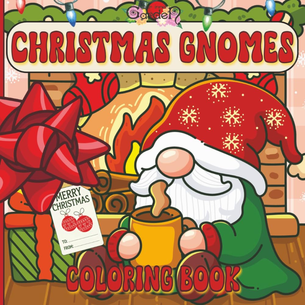 Christmas Gnomes Coloring Book: 30 Bold & Easy Illustrations Featuring Festive Gnomes, Decorated Gnome Homes, Hygge Indoor Scenes, & Cozy Winter Treats
