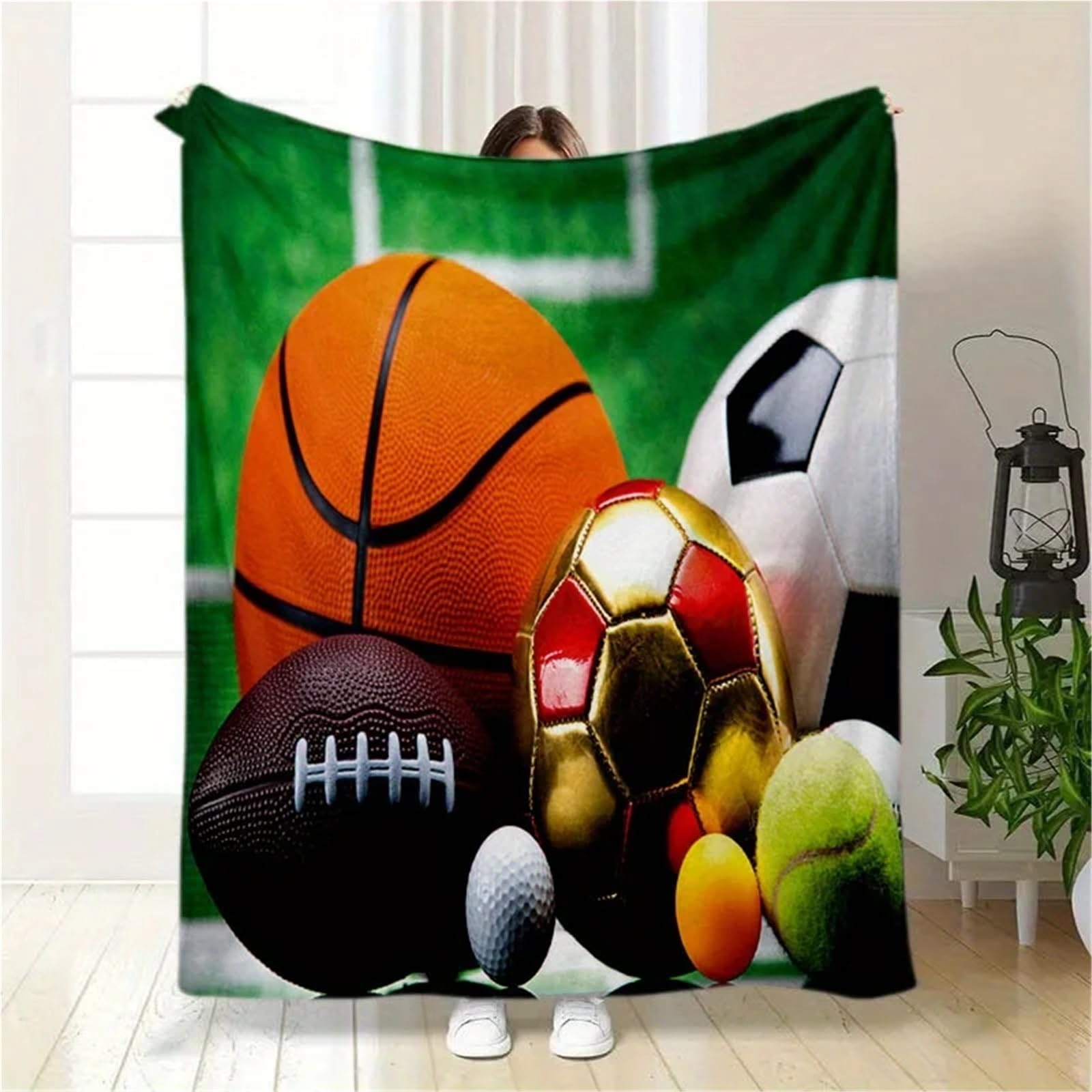 Couverture imprimée boules 150x200cm toutes saisons pour canapé