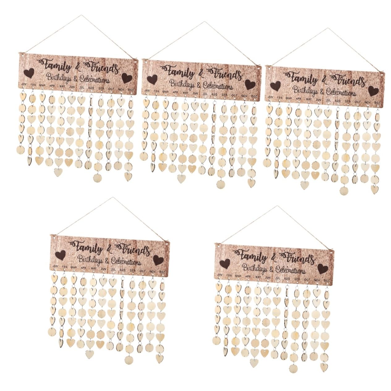5 Set Di Calendario Del Conto Alla Rovescia Da Appendere in Legno Calendario Del Conto Alla Rovescia Da Parete in Legno Naturale Calendario Promemoria Per Casa E Ufficio