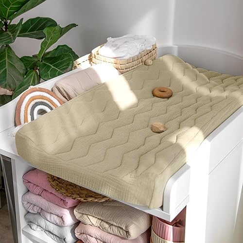 Miniatura 2 de lulumoon Funda de muselina para cambiador: Funda acolchada de algodón para cambiador de bebé, sábanas suaves para niños y niñas