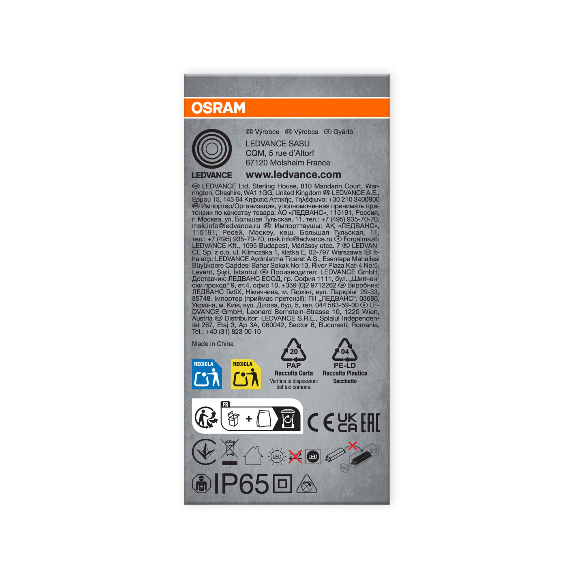OSRAM Oprawa przeciwwilgociowa Submarine Slim 1,2M, 18W, 4000K, IP65, 1600lm, biała, obudowa z poliwęglanu, długość 1245 mm, do piwnic i warsztatów