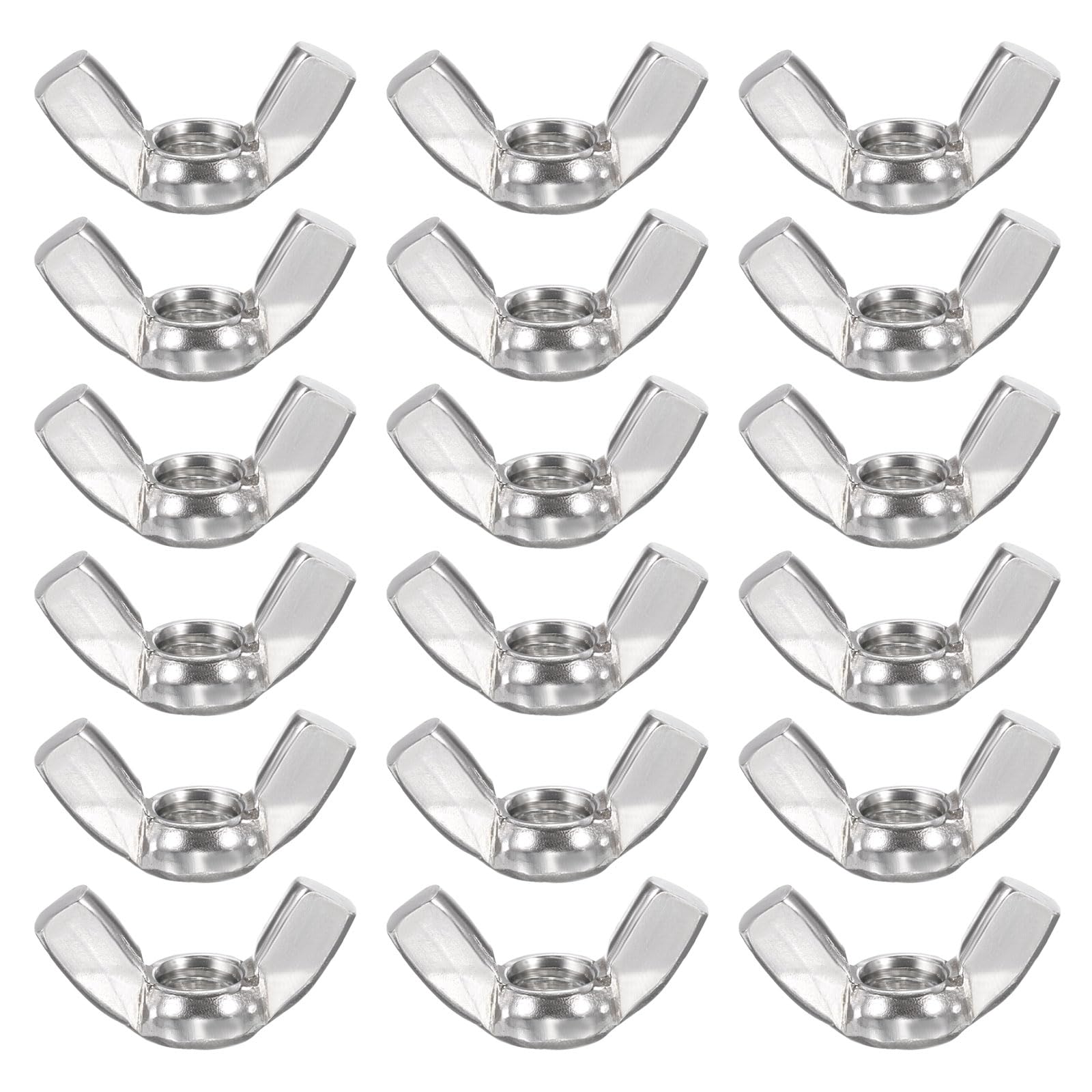 PATIKIL Wing Nuts, 20 Pcs M8 x 1.25 Stainless Steel Butterfly Wing-Nut Fasteners Parts Metric Thread for Repair Install House Furniture Boat, Silver