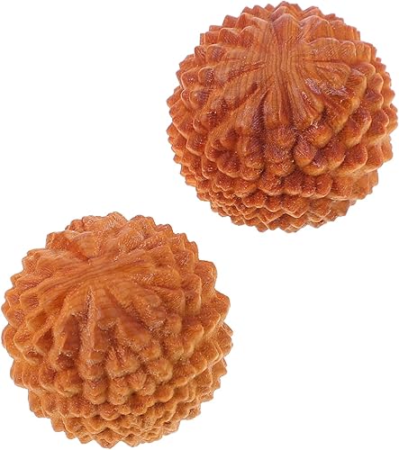Healeved 4 unidades de bolas de masaje de madera, masajeadores de mano, bola de ejercicio de mano, esfera Baoding, bolas de relajación de masaje de