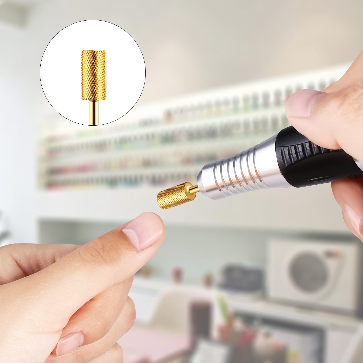 JCMaster® Punta professionale per Fresa per Unghie In carburo di tungsteno Ideale per principianti Manicure Pedicure per rimuovere la ricostruzione delle unghie gel acrilico e calli - Grana media