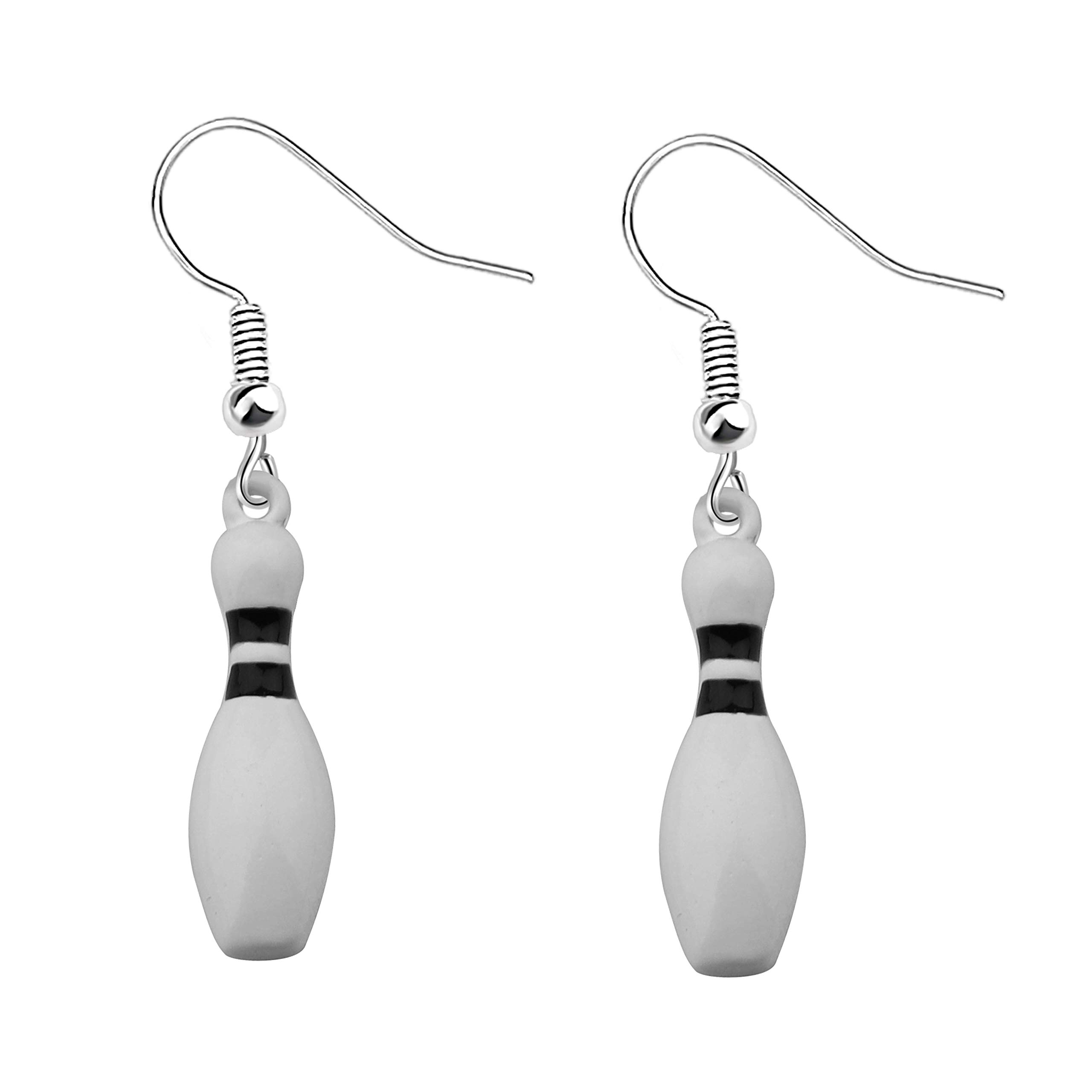 TIIMG Bowling Pin Dangle Earrings - Bowling Lover Gift for Coach