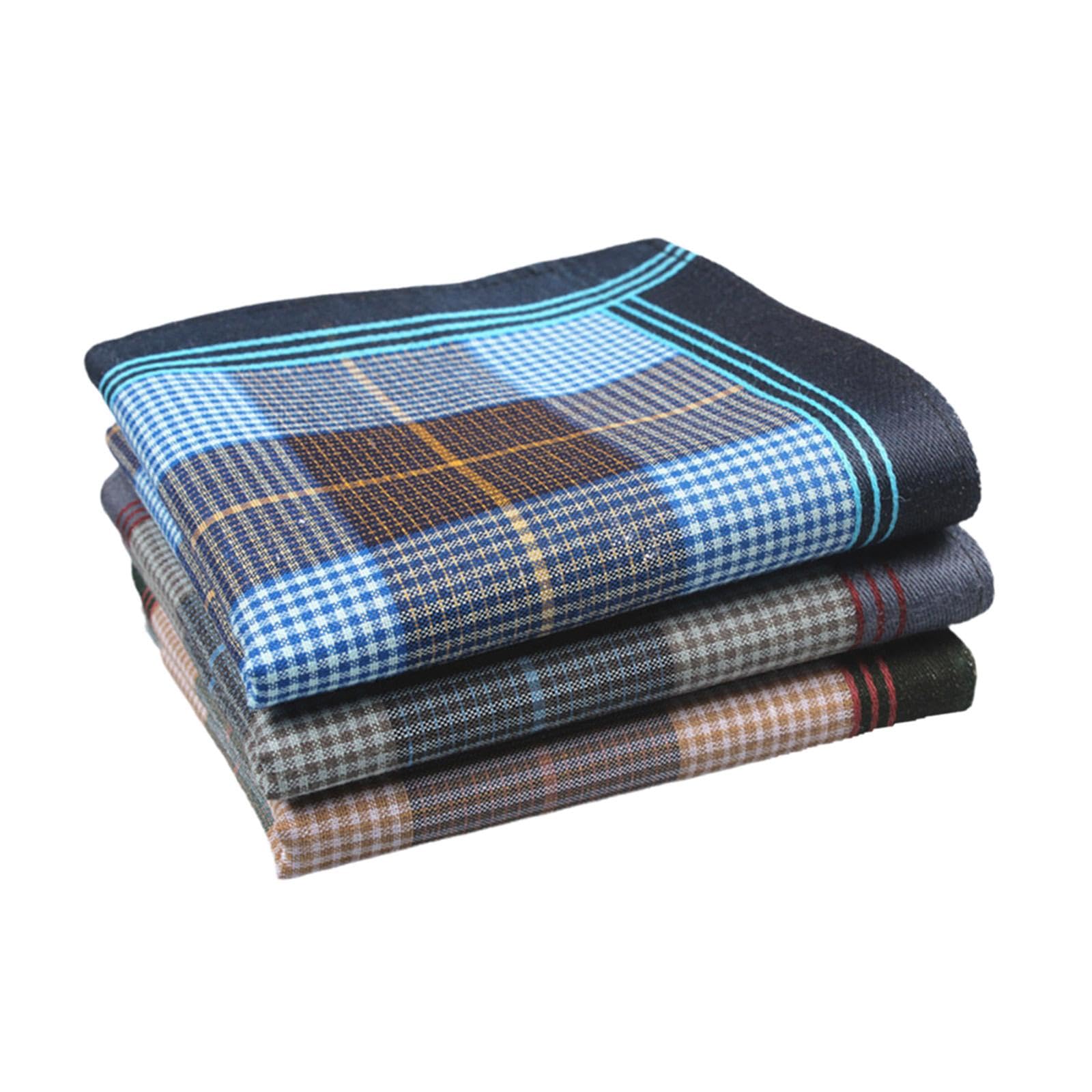 3Pcs Mens Handkerchiefs Gents Hankies for Fathers Grandfathers Gift Kerchief-image-15