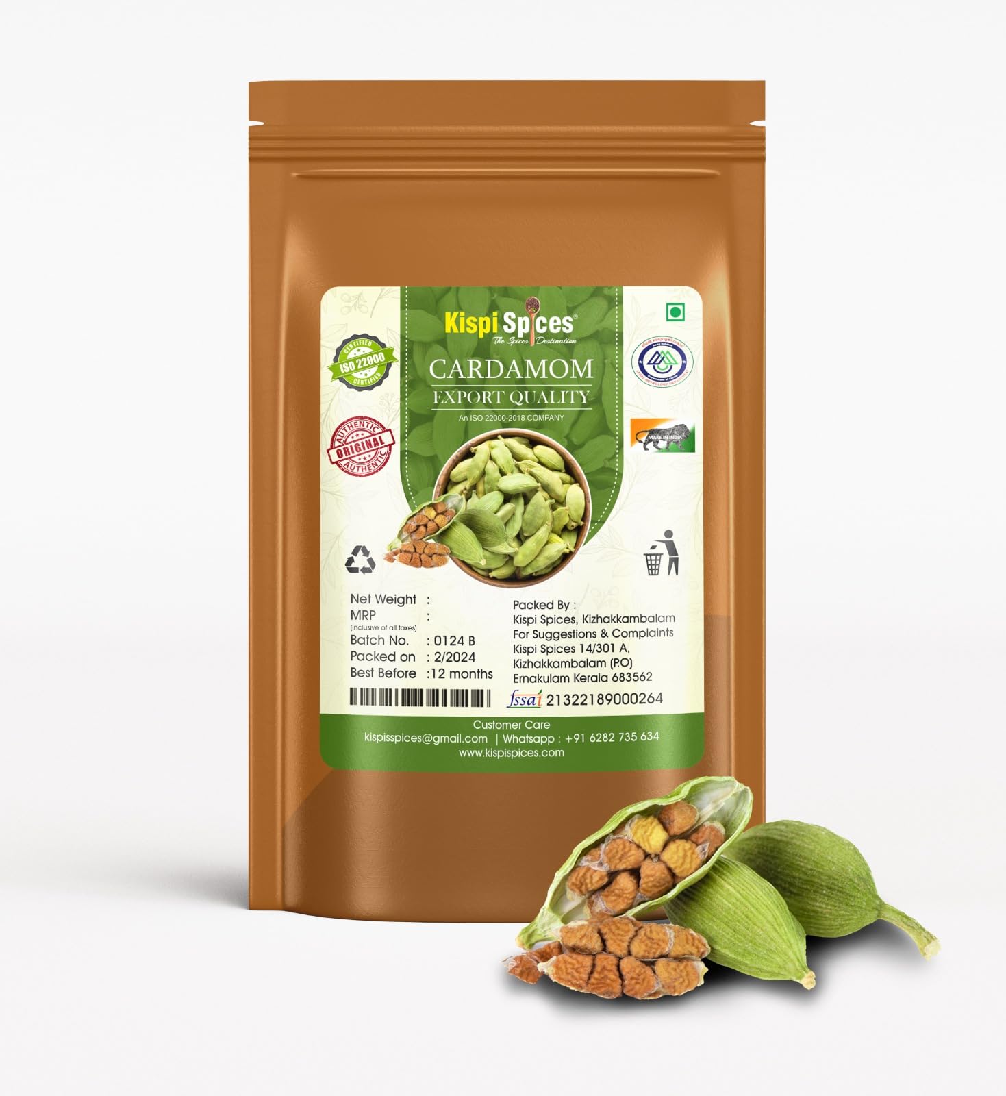 Kispi Spices Green Cardamom 100gm| Badi Elaichi 8mm | Kerala munnar Farmfresh (100g) (B0BZFF3P4X) Amazon Price History, Amazon Price Tracker