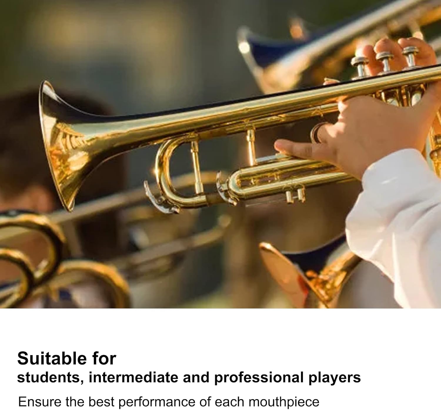 Trumpet Mouthpiece Brass Material Gilded Mouthpiece Holder Trumpet Accessories for Beginners and Professional Players(3C) : Musical Instruments