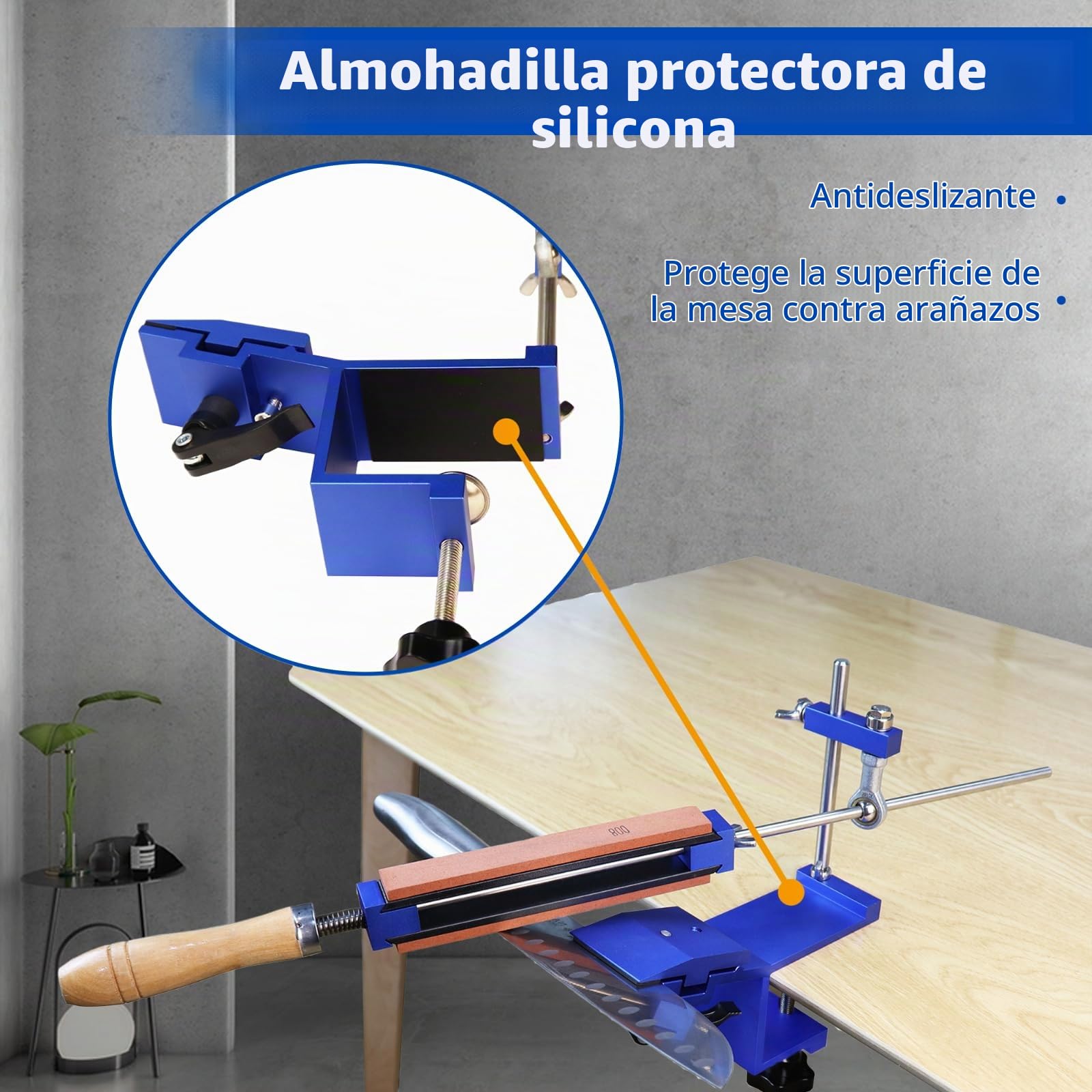 Afilador de Cuchillos Profesional 360 Flip, Sistema Manual Fácil de Usar | Kit de Afilado de Cuchillos de Cocina Ángulo Fijo,con 6 Piedras,para Hogar y Chef