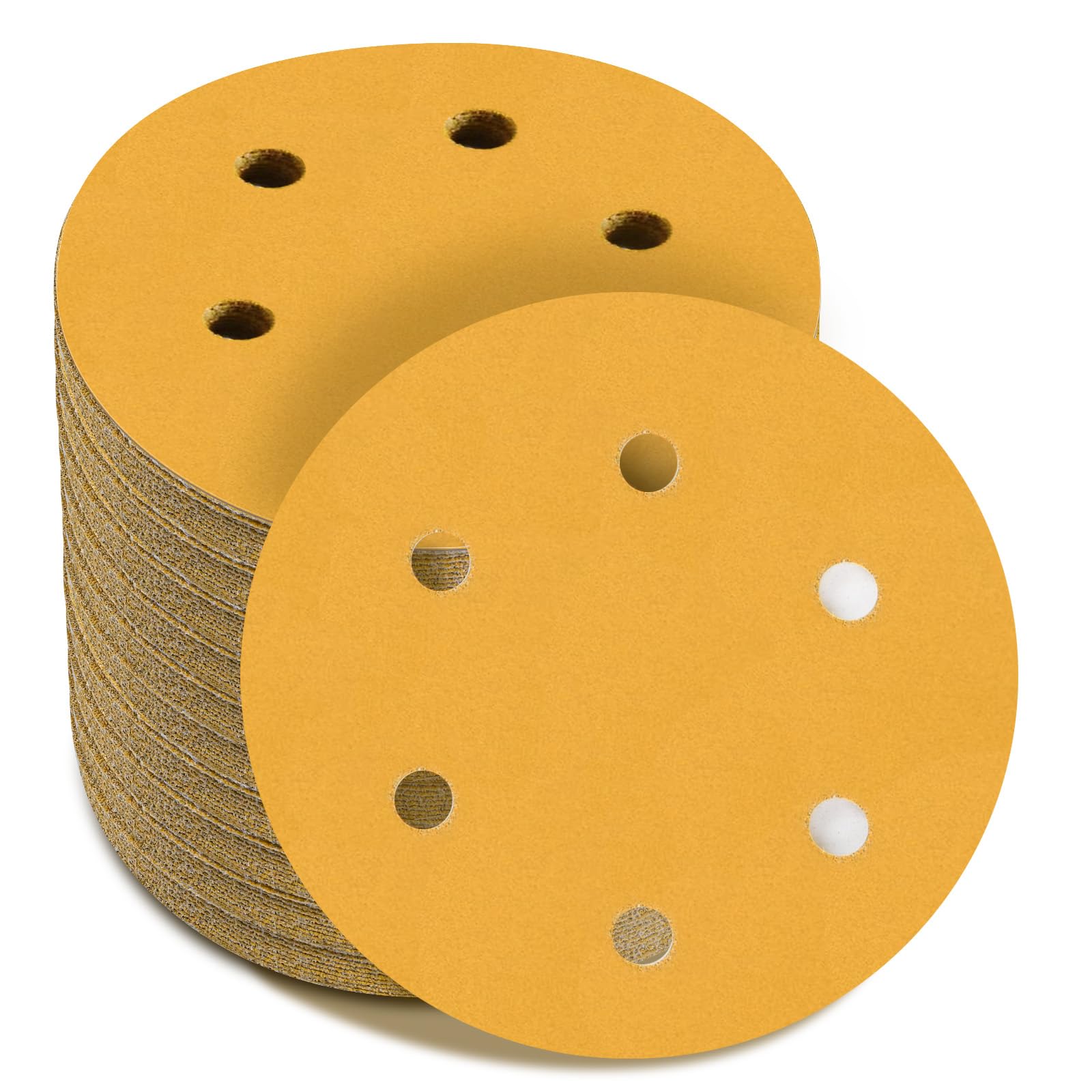 100PCS 6 inch Hook Loop Sanding Discs 100 Grit Orbital DA Sander Paper Pads