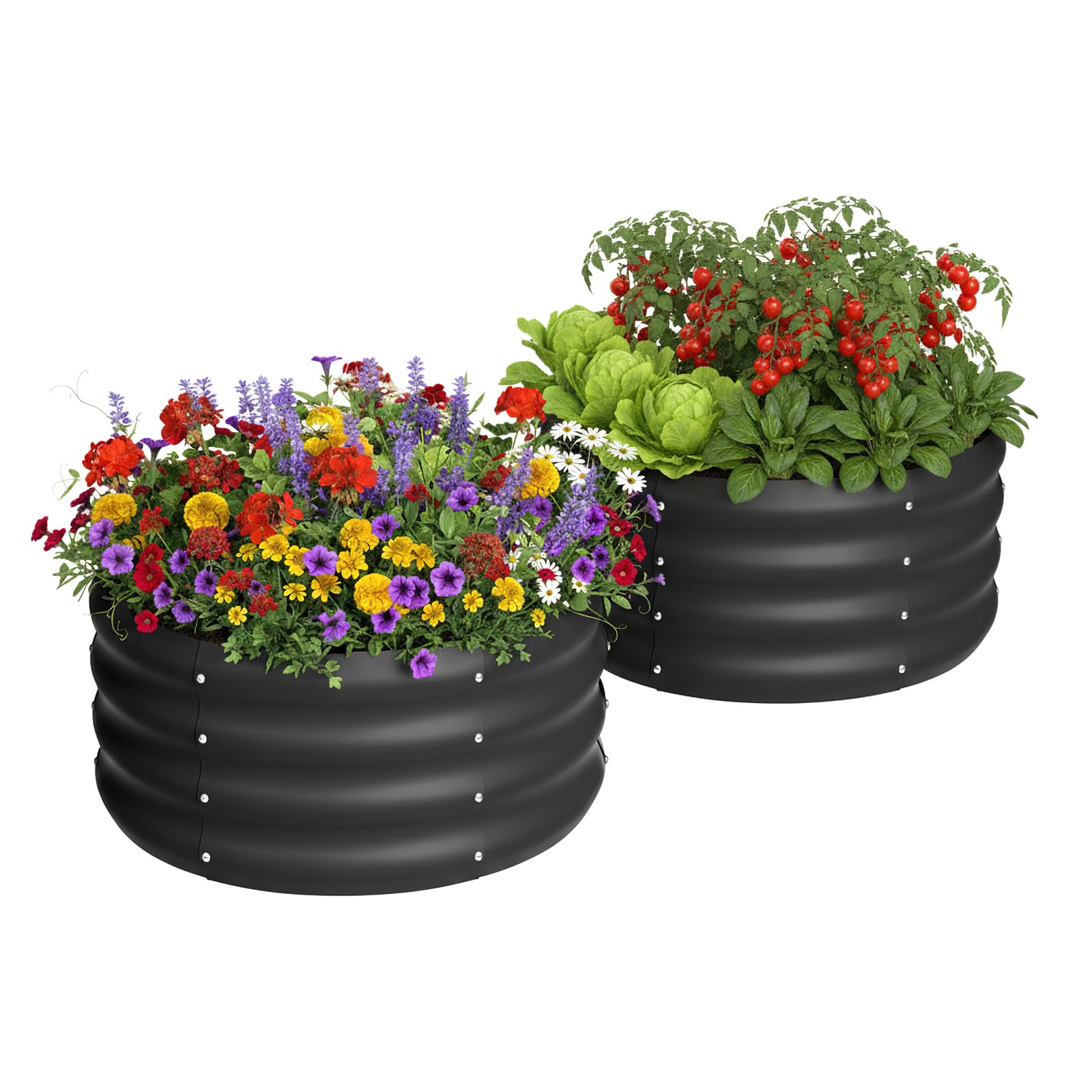 Besebay 2-Pack Square Galvanized Raised Garden Bed