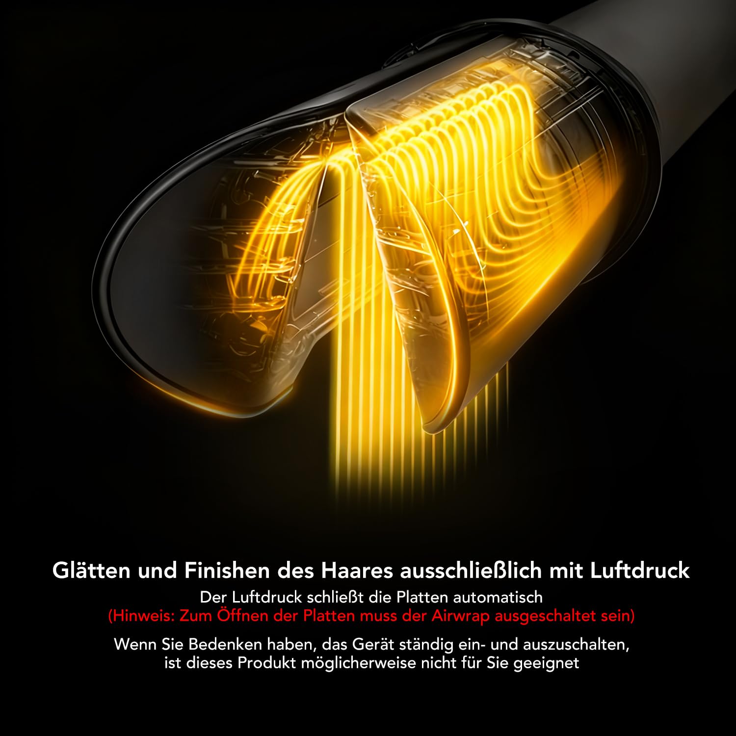AirSmooth-Finishing-Aufsatz für Dyson Airwrap, zur Verwendung auf trockenem Haar, Nutzt starken Luftstrom, um Spannung für glattere Styles zu erzeugen, kompatibel mit HS01/HS05/HS08, Schwarz
