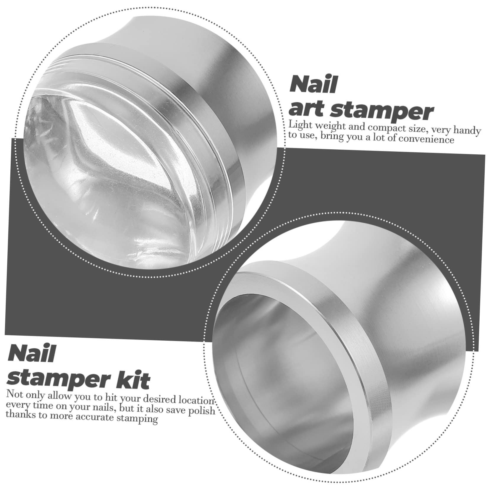 WOONEKY 5 Set Di Stampini Per Nail Art Kit Per Manicure Con Punta Francese Set Di Stencil Per Unghie Per La Progettazione