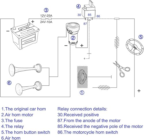 Miniatura 8 de DriSentri - Bocina de aire para camión, kit de bocina de aire de doble trompeta súper fuerte de 12 V y 178 db con compresor para cualquier vehículo