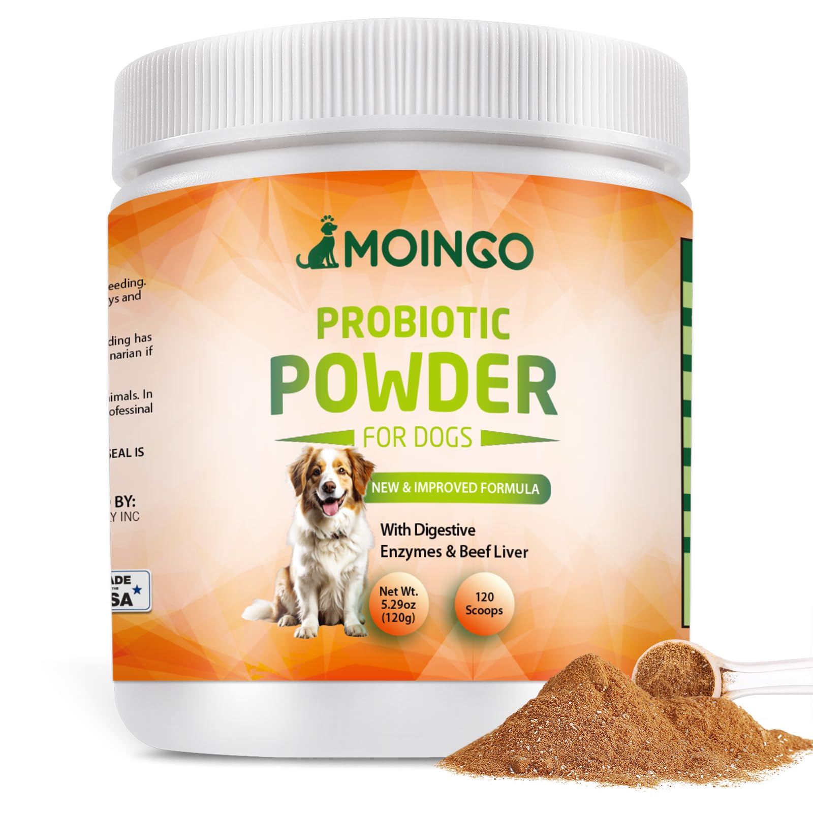Tummy Powder Probiotics For Dogs, High CFU Natural Dog Probiotic, Prebiotic And Postbiotic