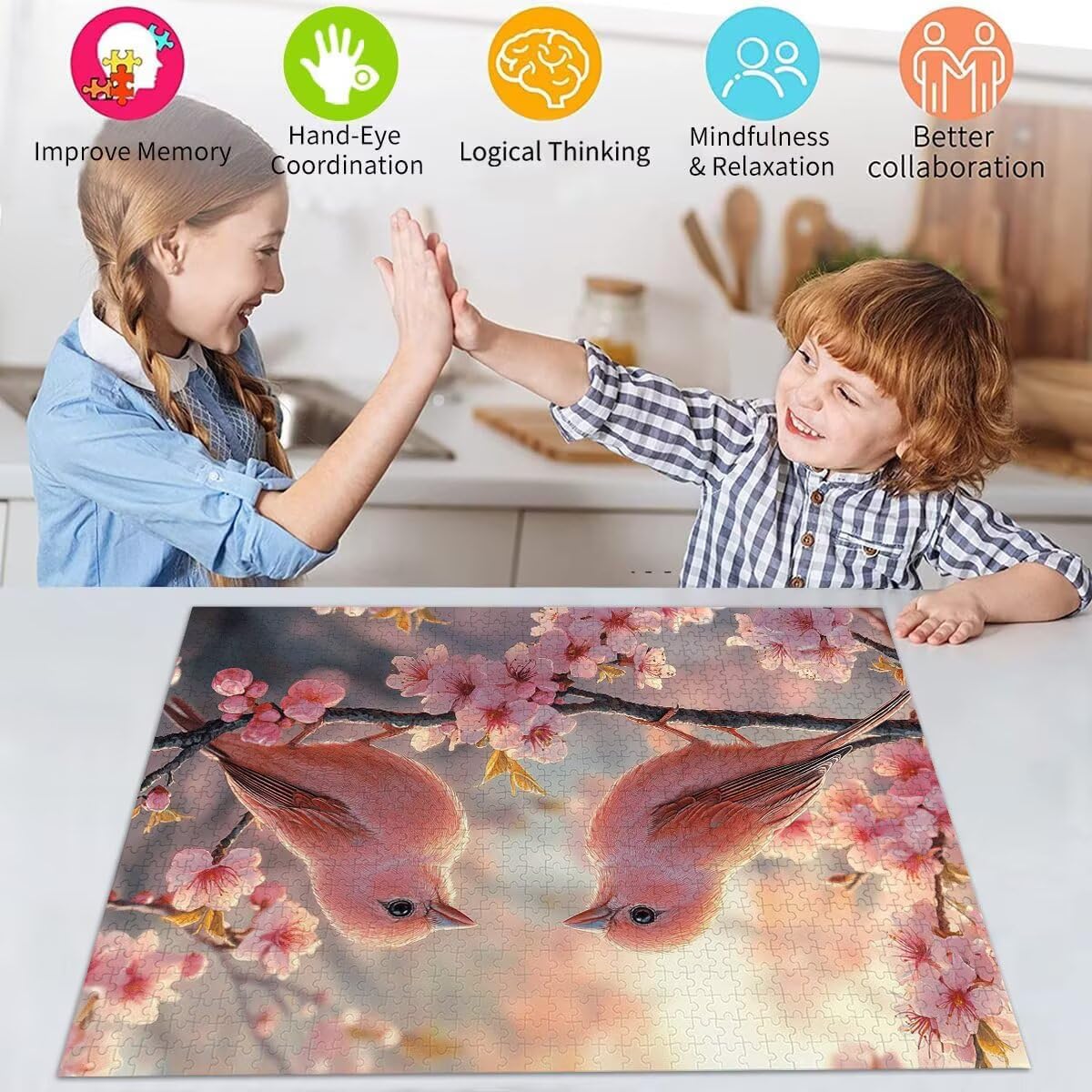 Puzzle Erwachsene 2000 Teile Vogel Blume Educa Jigsaw für Kinder ab 8 Jahren Mädchen Jungen, Erwachsene Impossible Klassische Puzzles Schwer, Anspruchsvoll Spielspaß, Als Geschenke 70x99cm t-754