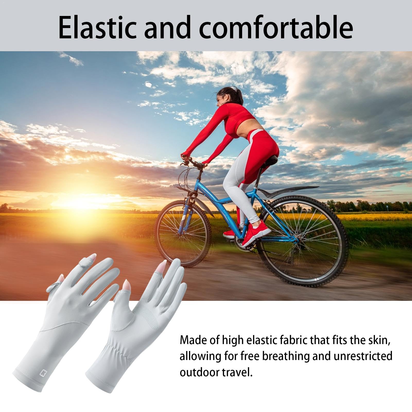 Gants De Protection Solaire Femme Lueear - Gants Conduite Été UV Soie Glacée Écran Tactile