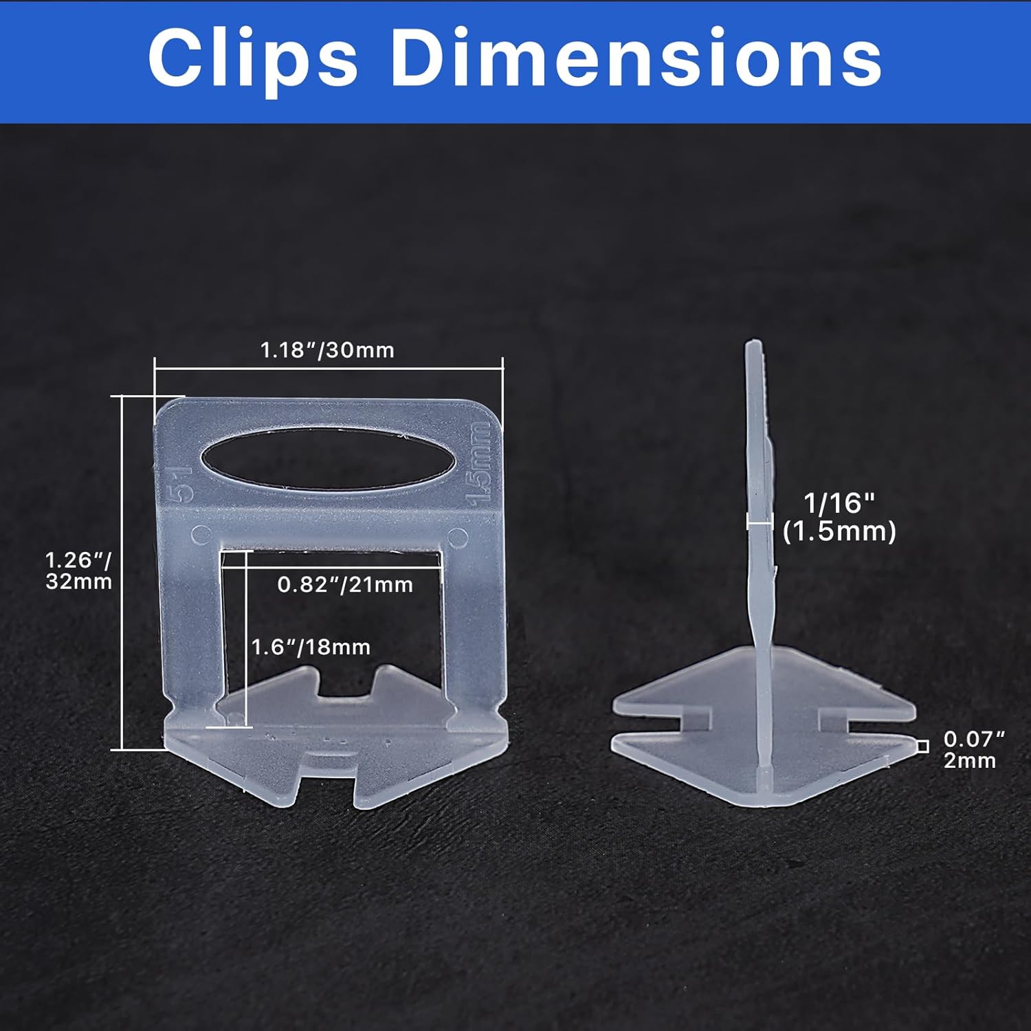 4500 Pcs Tile Leveling System Clips 1/16" (1.5mm) for Ceramic Tile and Stone Installation - DIY Tile Leveler Spacers Kit for Perfect Alignment(4500, 1/16) 1/16 4500