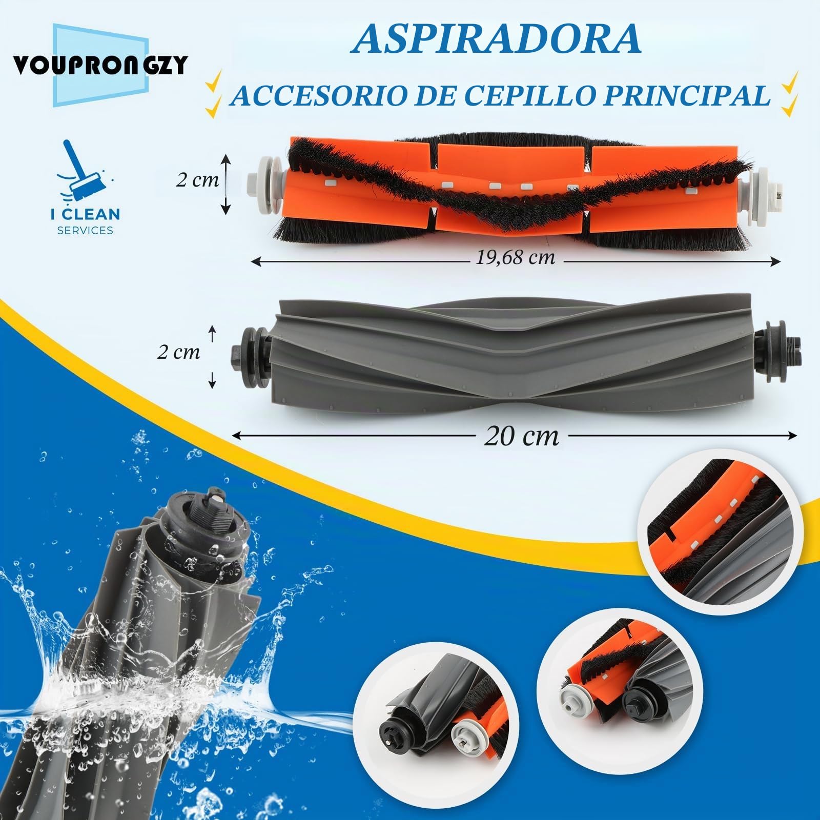 Para Xiaomi Robot Vacuum 5 Repuesto Accesorios para Xiaomi Robot Vacuum 5 Pro con 2 Cepillo Principal,4 Cepillo Lateral,4almohadillas para trapeador，4 Bolsas Polvo,4 Filtro Hepa, Accessory