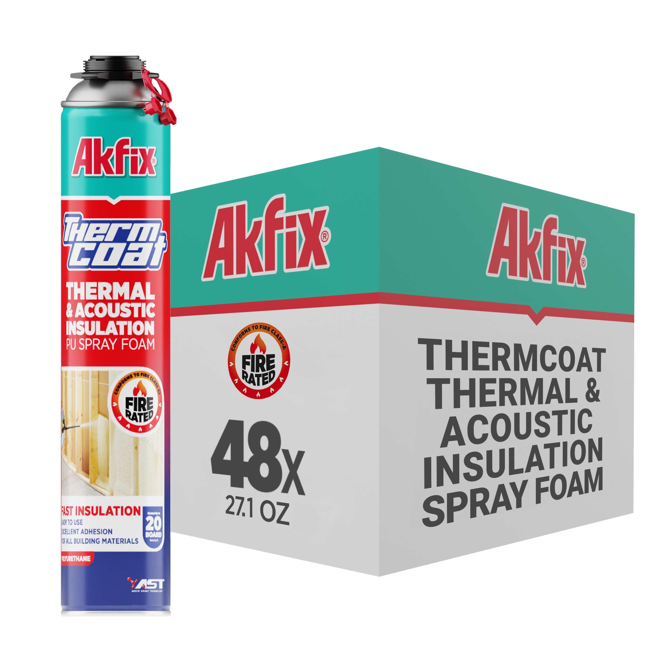 Snapklik.com : Akfix Thermcoat Fire Rated Spray Foam Insulation 960 Sq Ft