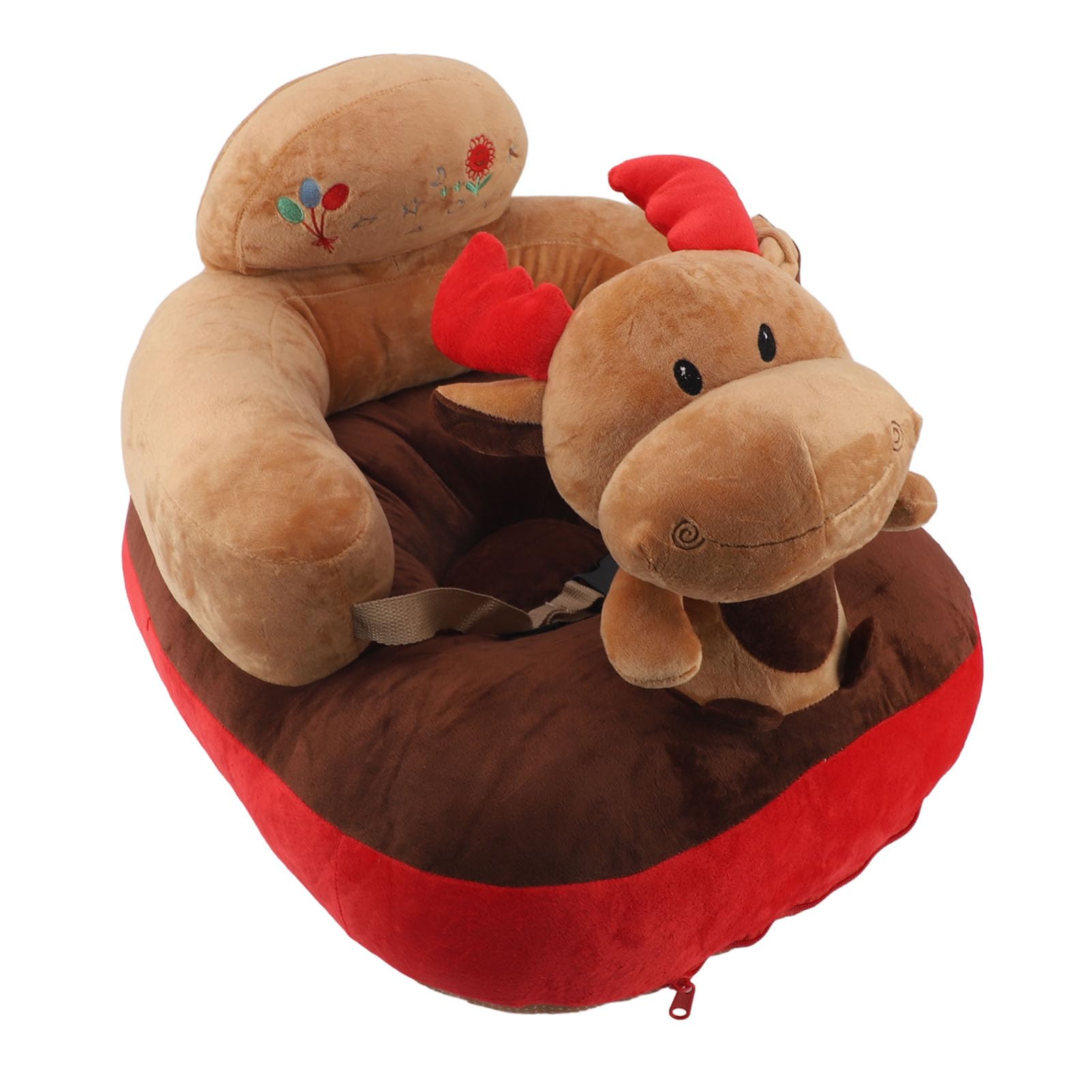 Sofá para bebé, Silla con Soporte para el Suelo, Asiento de Felpa, Lindo Animal de Dibujos Animados, ángulo Ajustable, Silla para Aprender a Sentarse con Cable USB para niños (Tipo 3)