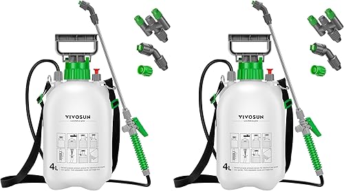 Miniatura 10 de VIVOSUN Pulverizador de bomba de 1 galón/4L, rociador de agua de jardín para plantas, malezas y cuidado del césped, con 3 boquillas, manguera de 50