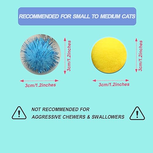 Miniatura 4 de Surtido de 100 juguetes para gatos, paquete interactivo de juguete para gatitos con bolas brillantes, pompones suaves silenciosos de alta calidad,