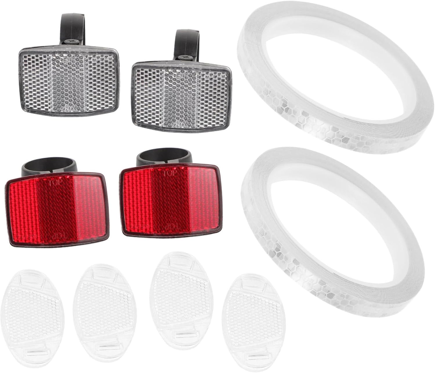 INOOMP Bike Light Reflectors Front Handlebar Rear Safety Reflector Cycling Accessories Reflective Warning Film for Night Riding