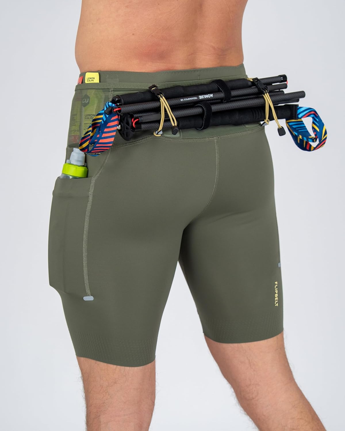 FlipBelt Men's Trail Run Compression Shorts