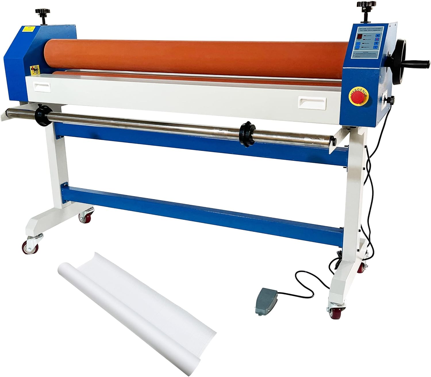 Electric/Manual Cold Laminating Machine, 51in Large Cold Roll Laminator with One Roll Laminating Film, Vinyl Photo Film Mounting Laminator