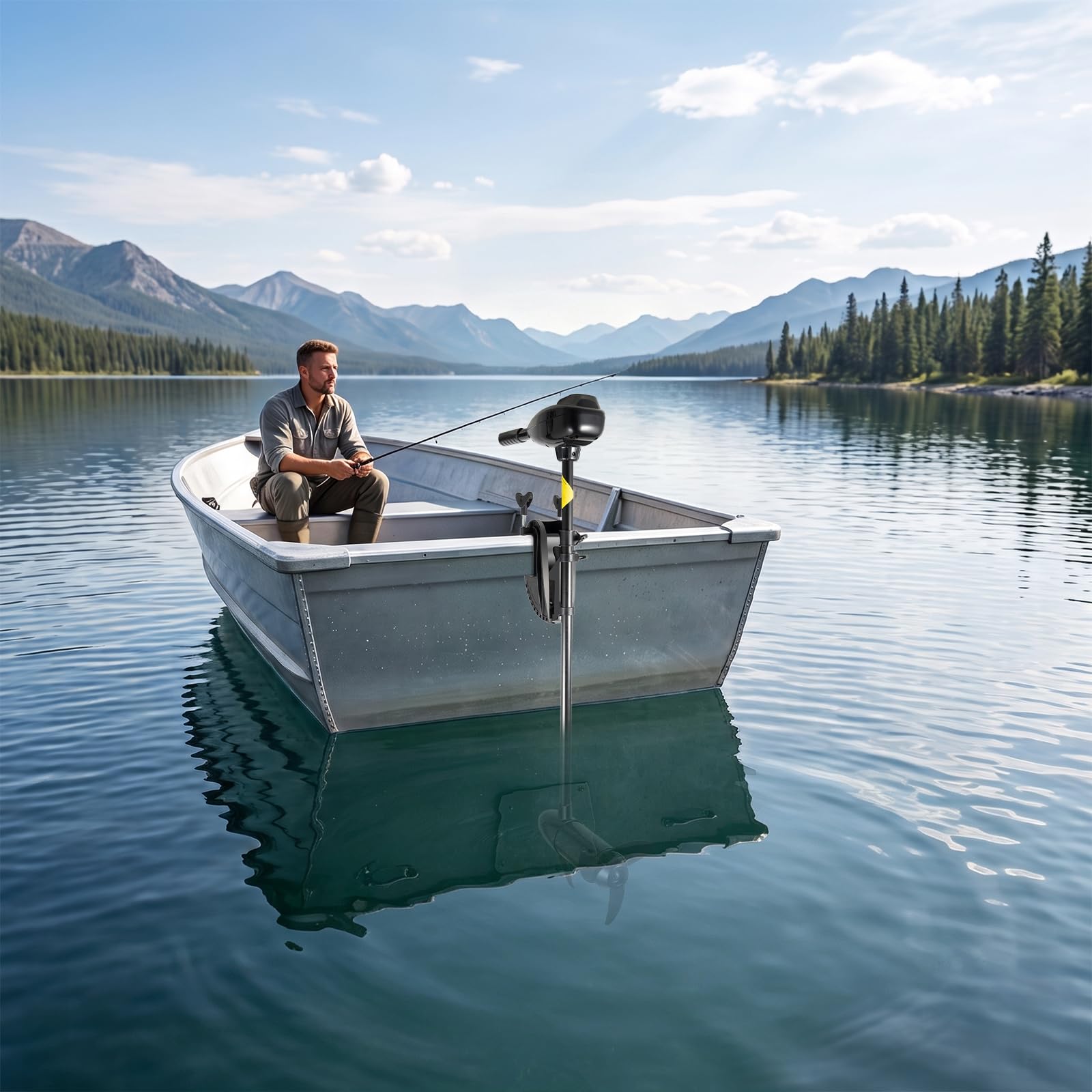 Elektrischer Außenborder 80 lbs, 12 V 626W Elektrischer Bootsmotor | 1900 U/min Elektrischer Bootsmotor für Kleine Fischerboote und Segelboote, Außenbordmotoren 5 Vorwärtsgänge + 3 Rückwärtsgäng
