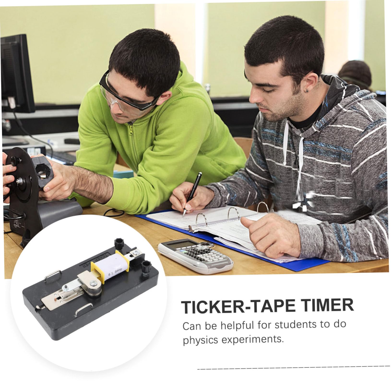 Luxshiny Temporizzatore Elettromagnetico per Laboratorio di Fisica Nastro Puntatore, Materiale Plastico e Metallo, per Esperimenti di Accelerazione Scolastica Stili multipli