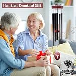 Hummingbird Wind Chimes – 33" Outdoor Tuned Melody Wind Chime, Soothing Memorial Gift for Mom & Grandma, Weather-Resistant Metal Chimes for Garden, Patio, Yard & Home Décor
