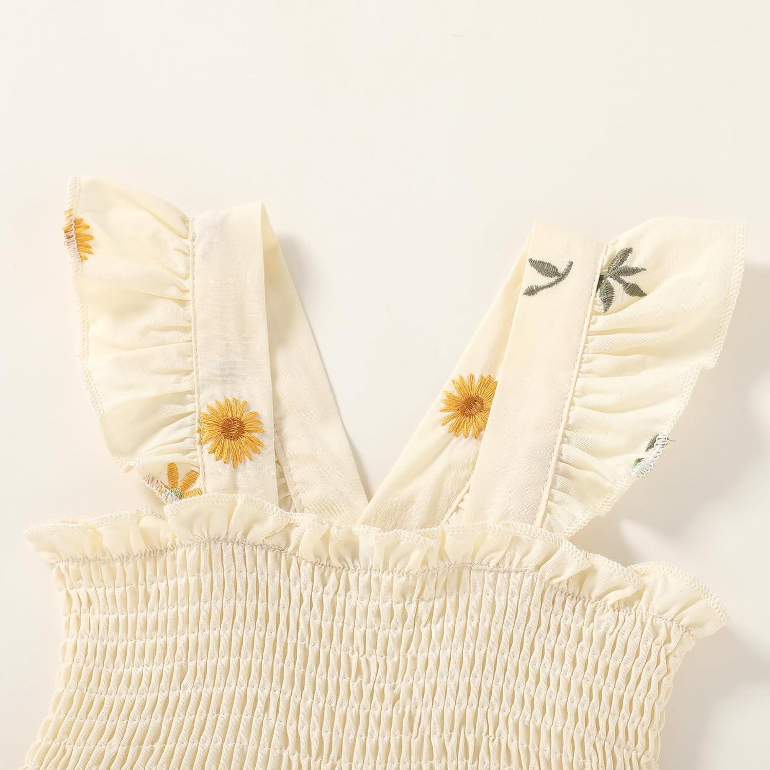 Toddler Baby Girls Dress Floral Embroidered Boho Sleeveless Beach Butterfly Sundress - Image 3