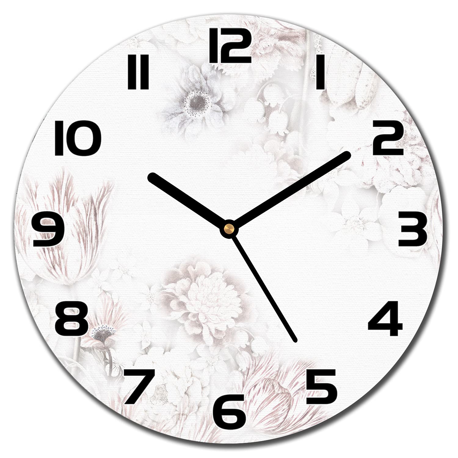 Horloge cuisine en verre Coloray motif floral vintage pour une ambiance de cuisine moderne