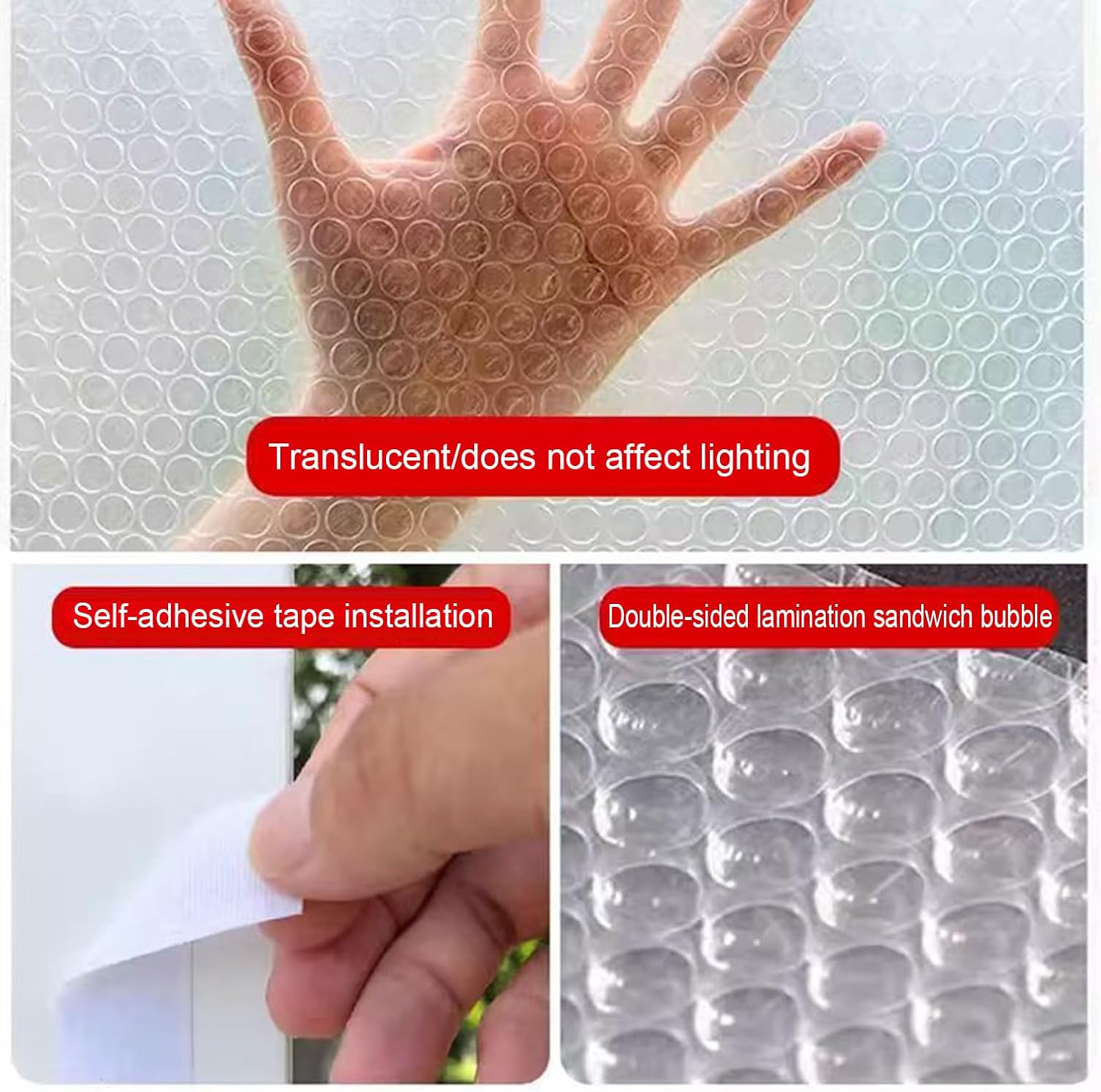 Weatherproofing Window Insulation kit,Translucent Insulation Film for Windows,Winter Keep Warm Curtains Cold Protection Windproof Window Cover,with Adhesive Tape,Custom (47in x 79in)