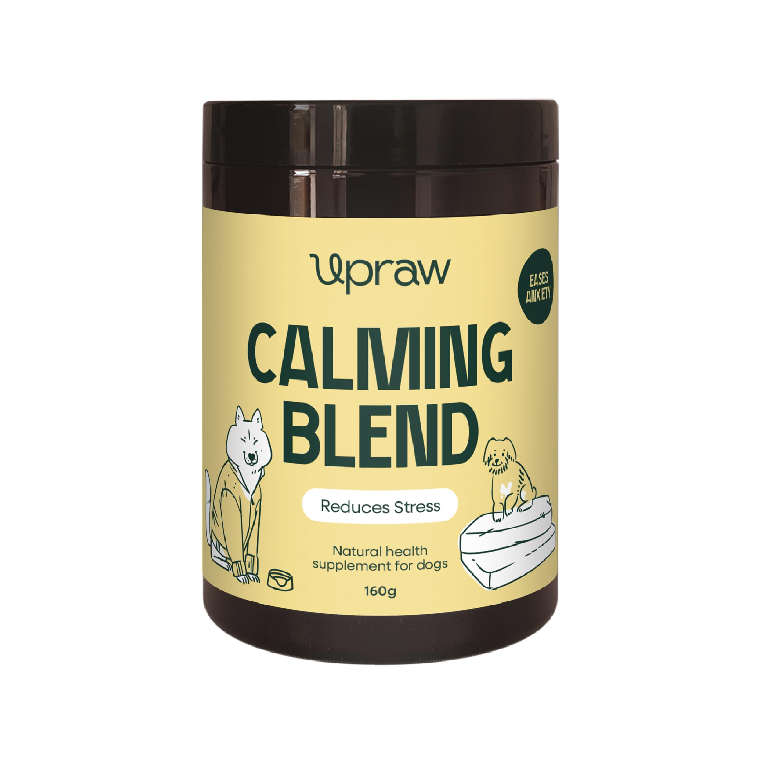 Calming Blend for Dogs 160g โ Natural Calming Supplement with Chamomile, Lemon Balm & L-Tryptophan โ Supports Calm Behaviour