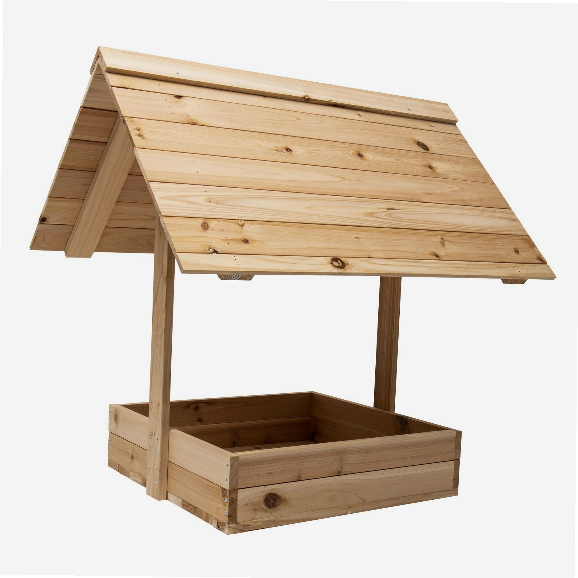 Mangeoire bois pour poules WERKA PRO grand abri anti-gaspillage de grain