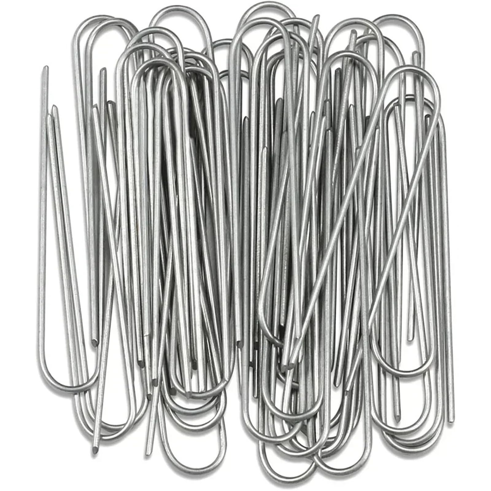 Grapas De Jardin Grapas for jardín en Forma de U, estacas Tubos for Vallas Alta Resistencia, alfileres césped, Punta Paisaje galvanizada for Sujetar, Barrera, Clavo Tierra(Sliver 4cmx20cm,300PCS)