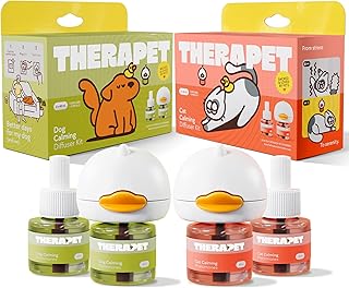TheraPetMD Calming Diffuser Bundle for Dogs & Cats – 2-in-1 Pet Anxiety Relief Kit | 60-Day Dog + 60-Day Cat Plug-in | Covers 700 Sq Ft, Natural Dual-Pheromone Formula
