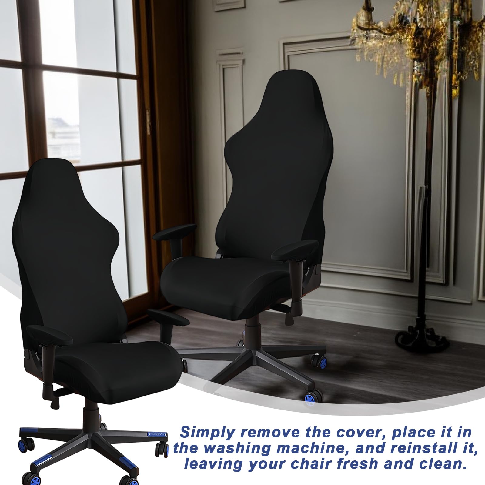 Style Gamer Housses De Chaise De Jeu Occzin - Lot De 4 - Noir